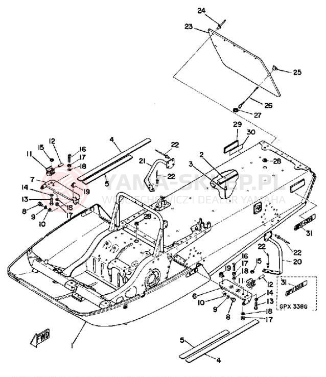 Schemat "rama" do Yamaha GPX338G/GPX433G