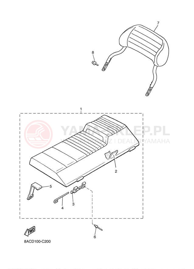 Schemat "siedzenie" do Yamaha VK540 III VK540EJ