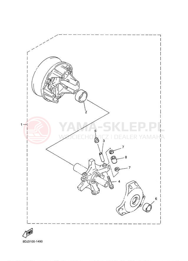 Schemat "Sprzęgło - zestaw regulacji" do Yamaha SX VIPER S SXV70SJ