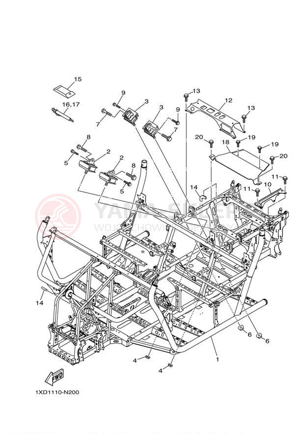 Schemat "rama" do Yamaha VIKING 700 YXM700DEL