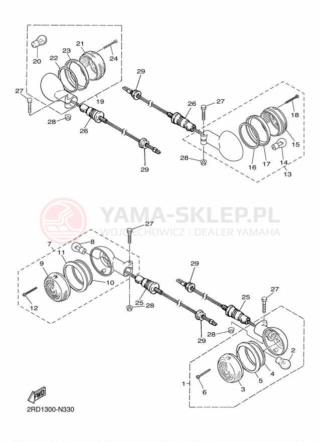 Schemat "kierunkowskazy" do Yamaha SR400 SR400FGY/SR400FCGY