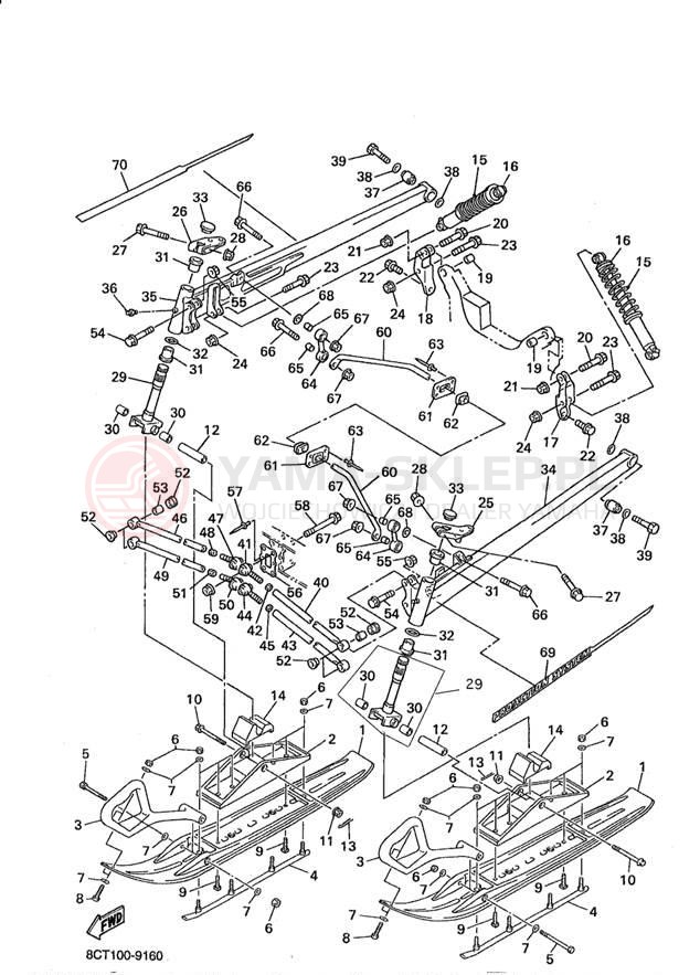 Schemat "płozy" do Yamaha VMAX 500 SX VX500SXBC