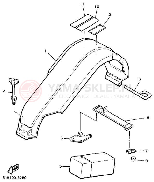 Schemat "GAURD - LUGGAGE BOX" do Yamaha PHAZER PZ480N