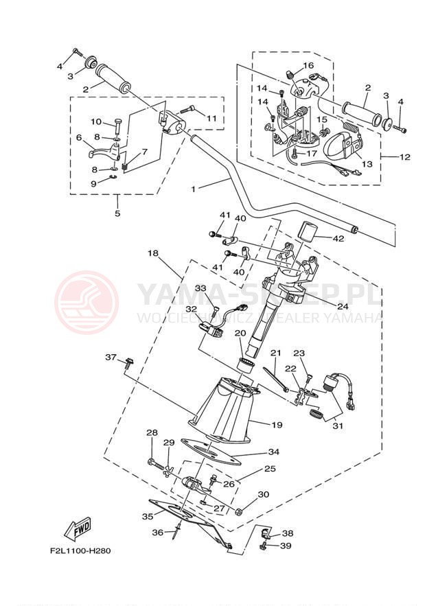 Schemat "Kierownica i osprzęt" do Yamaha WAVERUNNER VX SPORT VX1100CM
