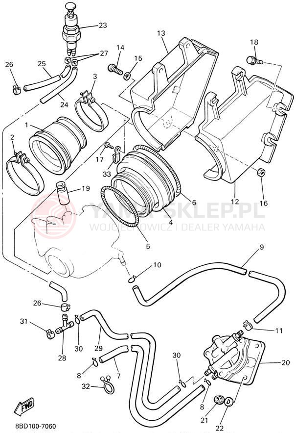 Schemat "Wtrysk paliwa" do Yamaha BRAVO LT BR250TD