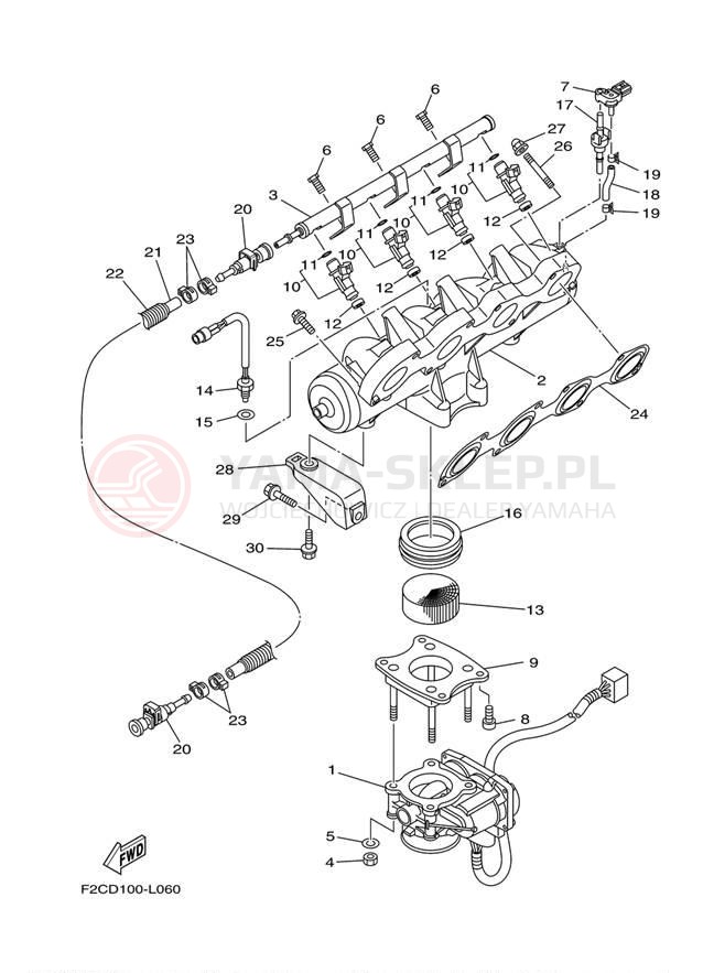 Schemat "Wtrysk paliwa" do Yamaha WAVE RUNNER FX SHO FA1800L