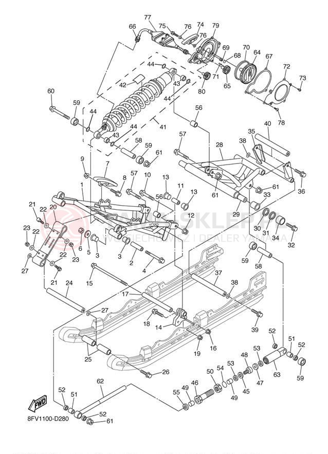 Schemat "Zawieszenie gąsiennicy" do Yamaha RX-1 ER RX10RK/RX10RSK
