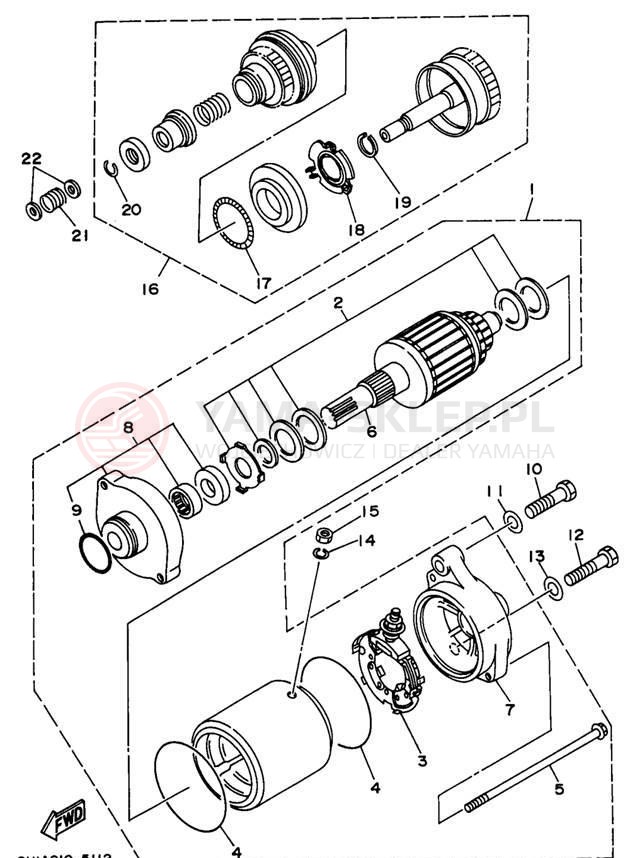 Schemat "rozrusznik" do Yamaha WAVE RUNNER III WRA650U