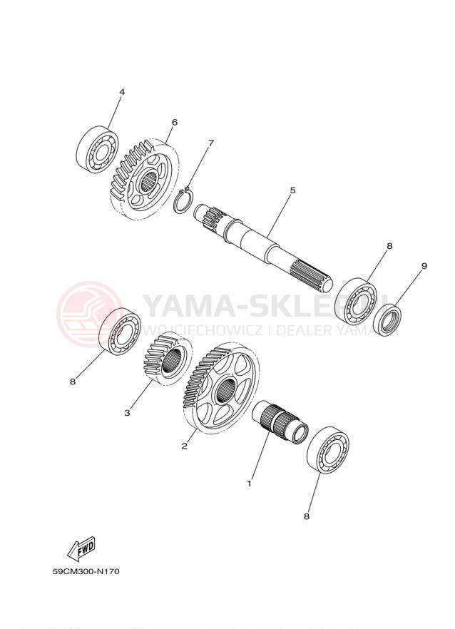 Schemat "Skrzynia biegów " do Yamaha TMAX XP500F