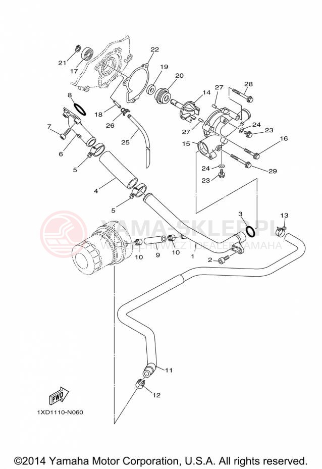 Schemat "Pompa wody" do Yamaha VIKING YXM700DFL