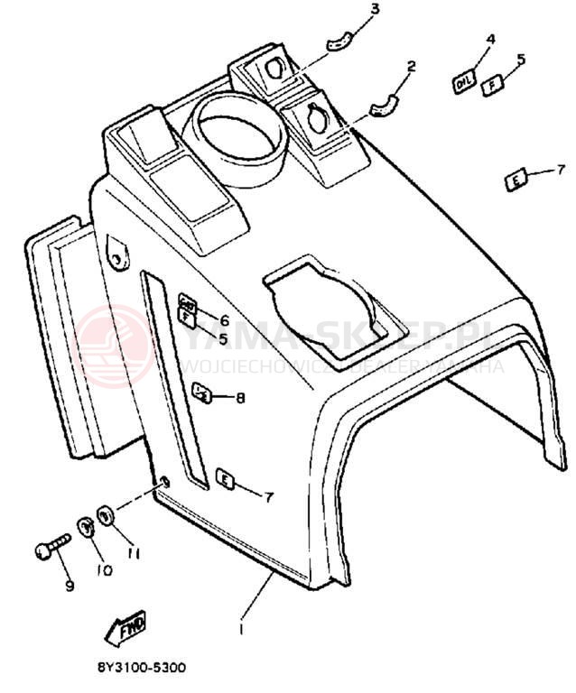 Schemat "INSTRUMENT PANEL" do Yamaha EXCEL III EC340J
