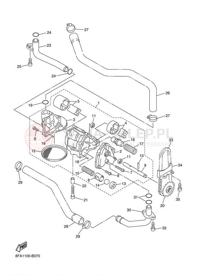Schemat "Pompa olejowa" do Yamaha RX WARRIOR RXW10J/RXW10SJ