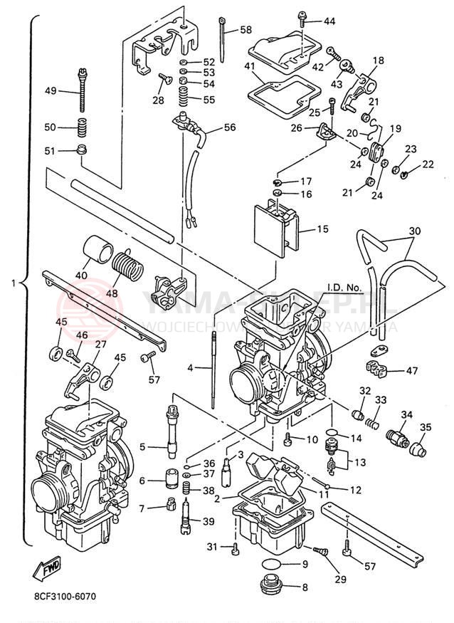 Schemat "Gaźnik" do Yamaha VMAX 600 DX VX600DXW