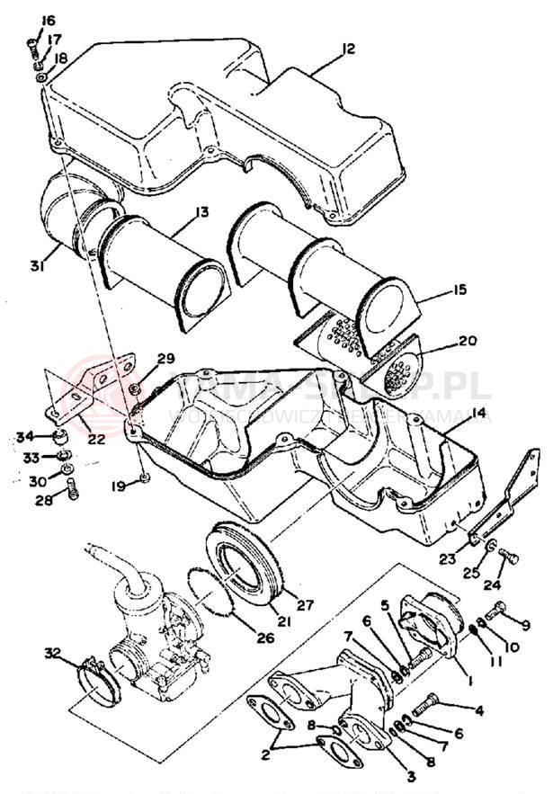 Schemat "Wtrysk paliwa" do Yamaha EX340A/EX440A