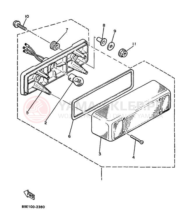 Schemat "lampa tył" do Yamaha PHAZER SS ELECTRIC PZ480EA