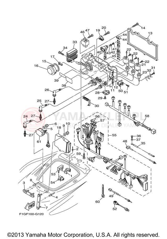 Schemat "układ elektryczny" do Yamaha GP1300-G E/GP1300-G