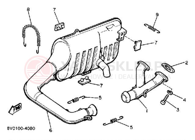 Schemat "Wydech końcowy" do Yamaha PHAZER II PZ480P