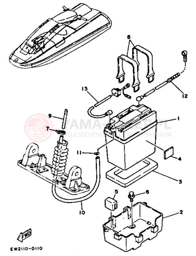 Schemat "układ elektryczny" do Yamaha SUPER JET SJ650P