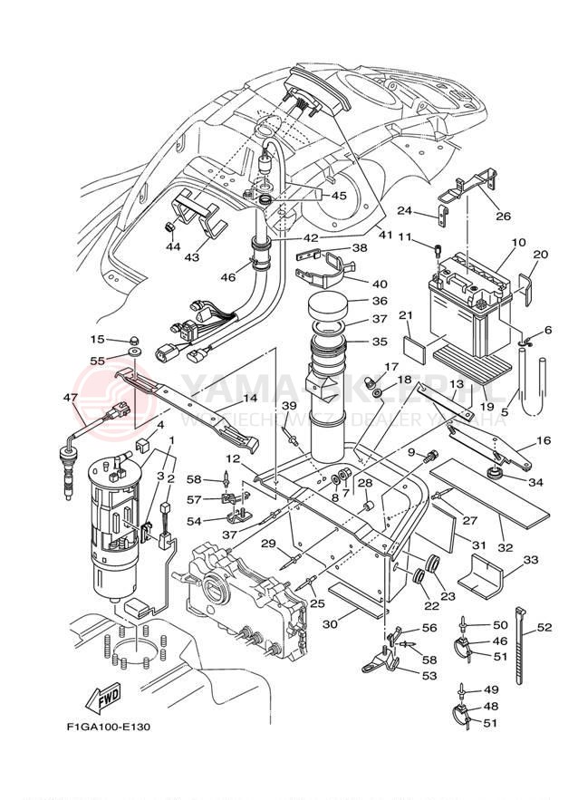 Schemat "układ elektryczny" do Yamaha WaveRunner GP1300R GP1300E
