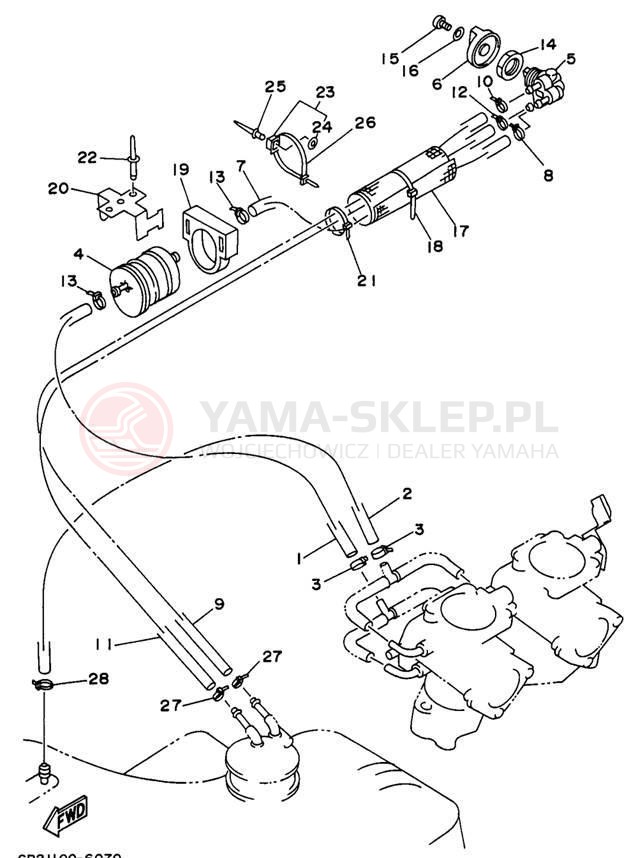 Schemat "Układ paliwowy" do Yamaha WAVE RAIDER 760 RA760U