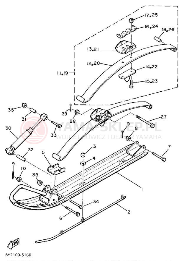 Schemat "płozy" do Yamaha EXCEL III EC340M
