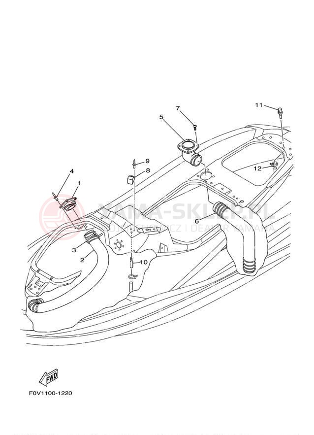 Schemat "odpowietrzenie" do Yamaha XLT1200 XA1200AB