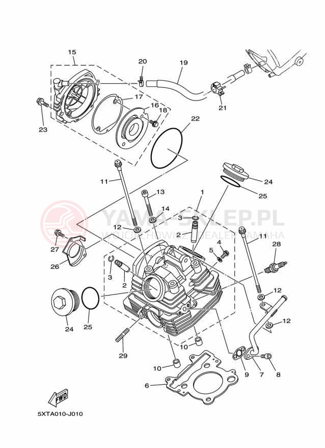 Schemat "głowica" do Yamaha XT250 XT250F/XT250FC