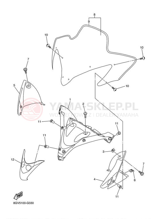 Schemat "Szyba" do Yamaha APEX GT RX10GTZB/RX10GTZL