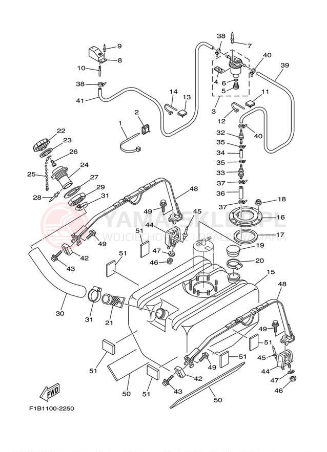 Schemat "zbiornik paliwa" do Yamaha FX140 FX1000CA/FX1000A