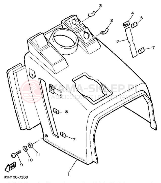 Schemat "INSTRUMENT PANEL" do Yamaha ENTICER 340 ET340M
