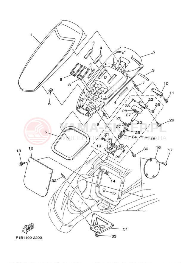 Schemat "ENGINE HATCH" do Yamaha FX140 FX1000CA/FX1000A