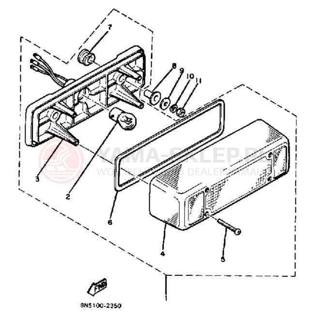 Schemat "lampa tył" do Yamaha SS440G