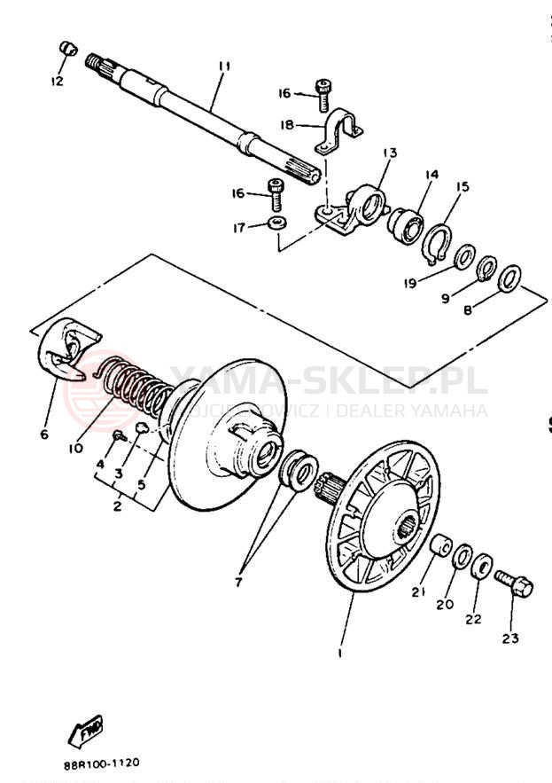 Schemat "Przeniesienie napędu" do Yamaha EXCITER II EX570S