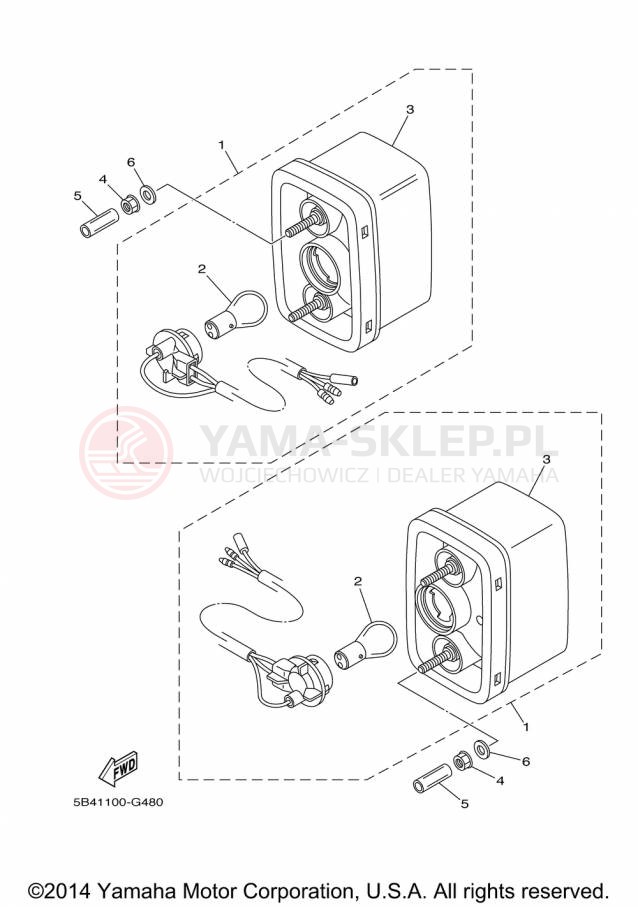 Schemat "lampa tył" do Yamaha VIKING YXM700DFL