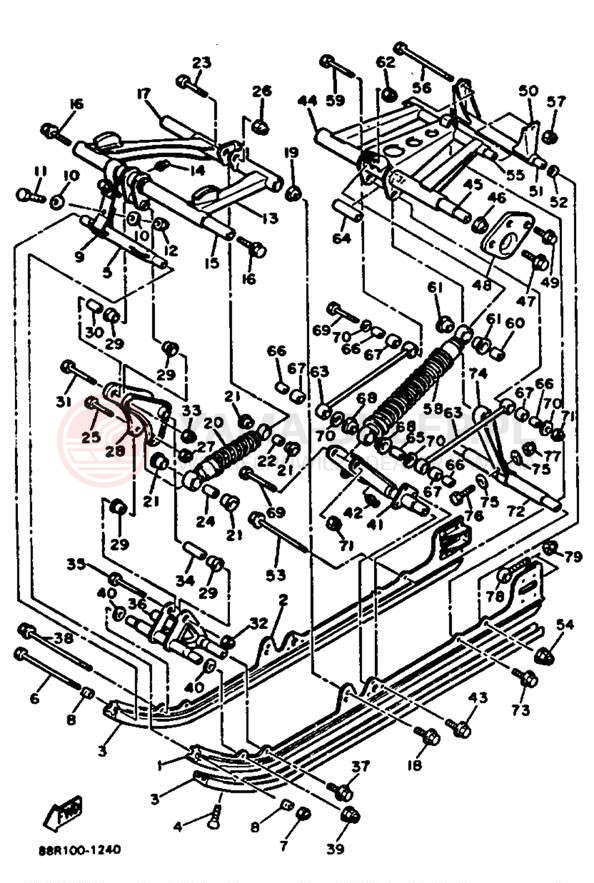 Schemat "Zawieszenie gąsiennicy" do Yamaha EXCITER II EX570R