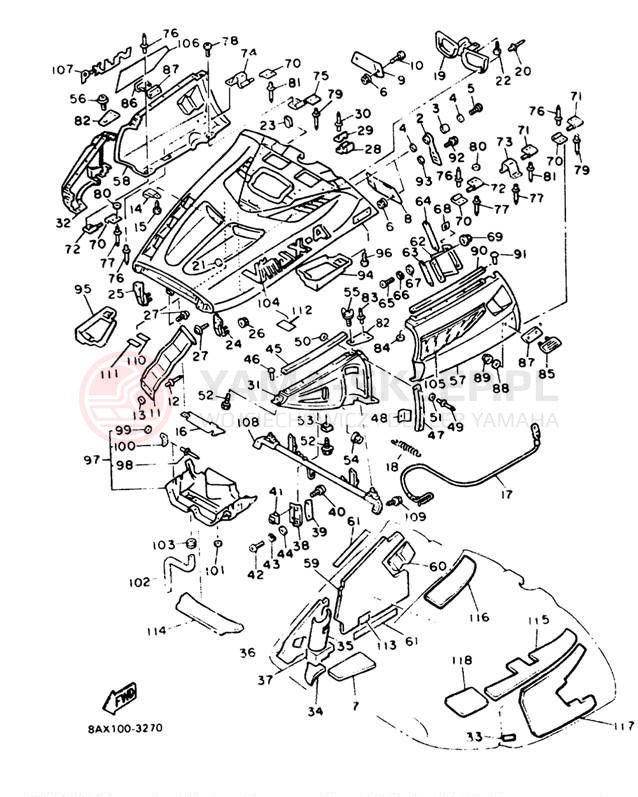 Schemat "Osłony" do Yamaha VMAX-4 VX750T