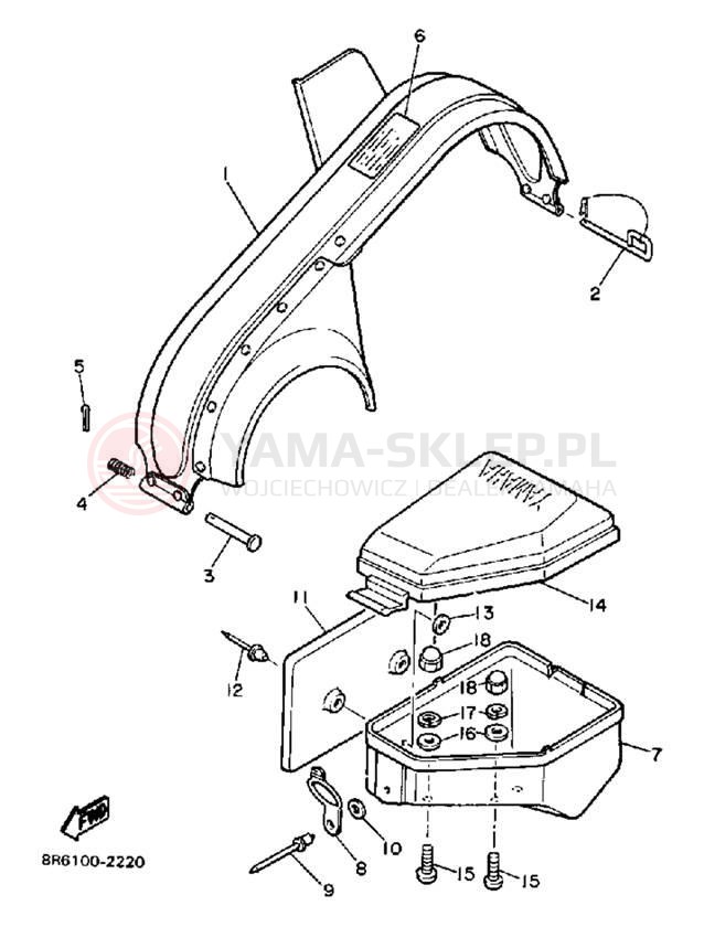 Schemat "GUARD - LUGGAGE BOX" do Yamaha SRV SR540N