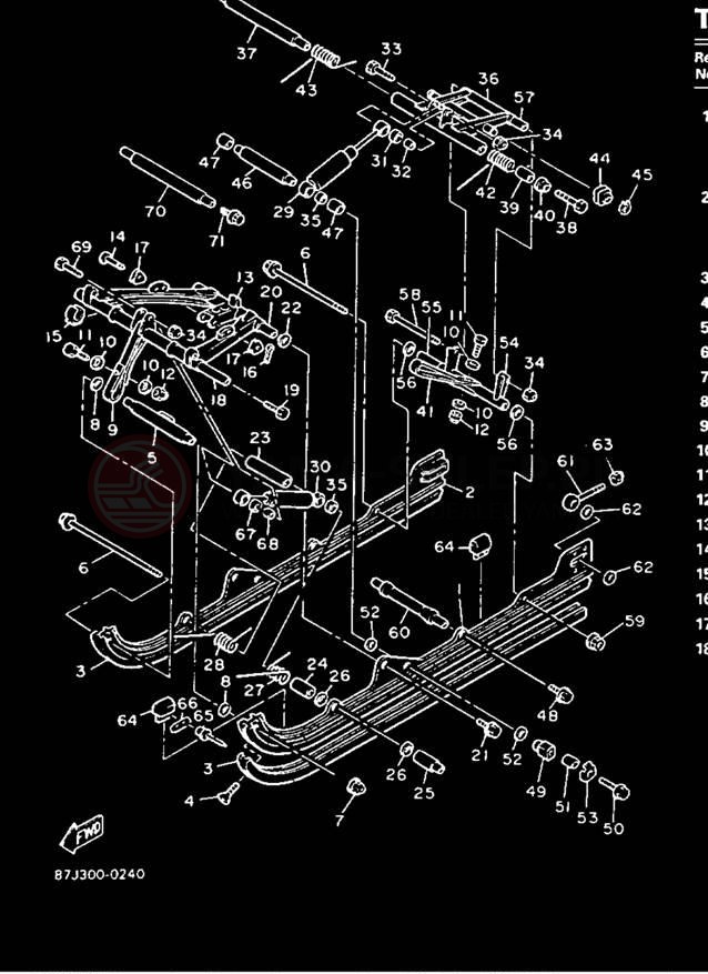 Schemat "Zawieszenie gąsiennicy" do Yamaha PHAZER II PZ480R
