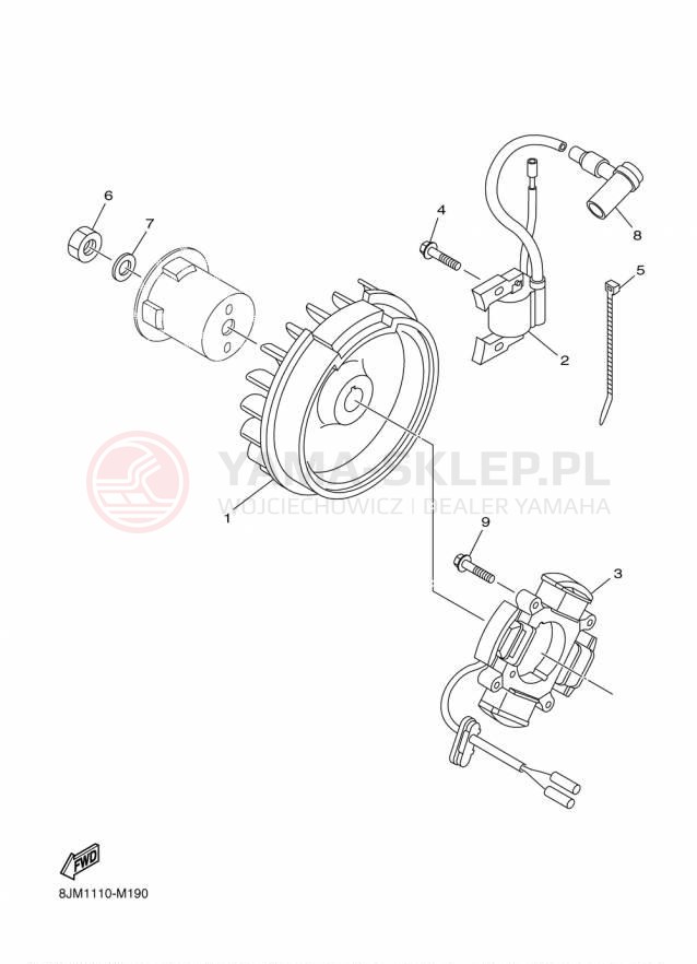 Schemat "prądnica" do Yamaha SRX120 SRX120FL