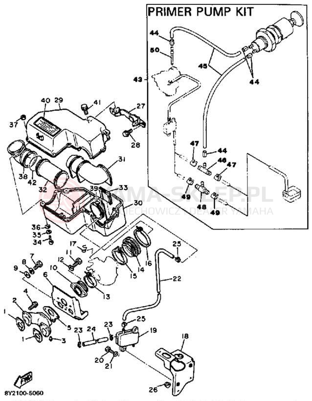 Schemat "Filtr powietrza" do Yamaha ENTICER 340 ET340K