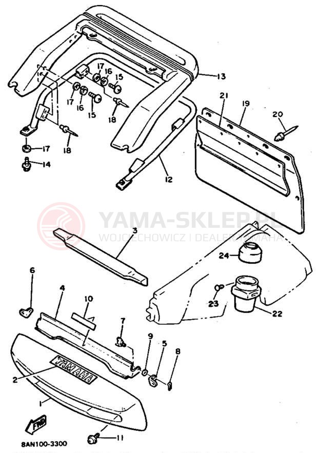 Schemat "zderzak" do Yamaha VENTURE XL VT480T