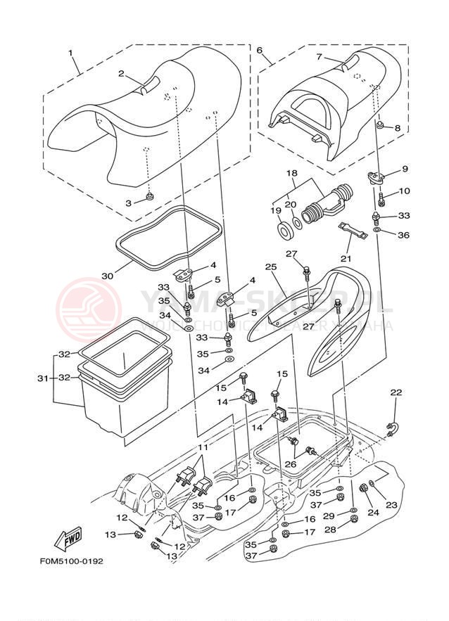 Schemat "Siedzenie i schowek" do Yamaha XL700 XL700C