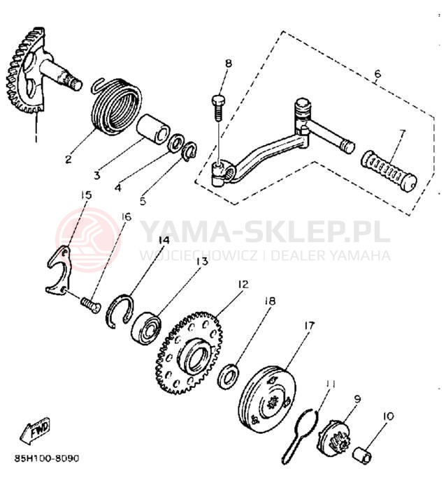 Schemat "rozrusznik" do Yamaha SNOSCOOT (ELEC START) SV80EP