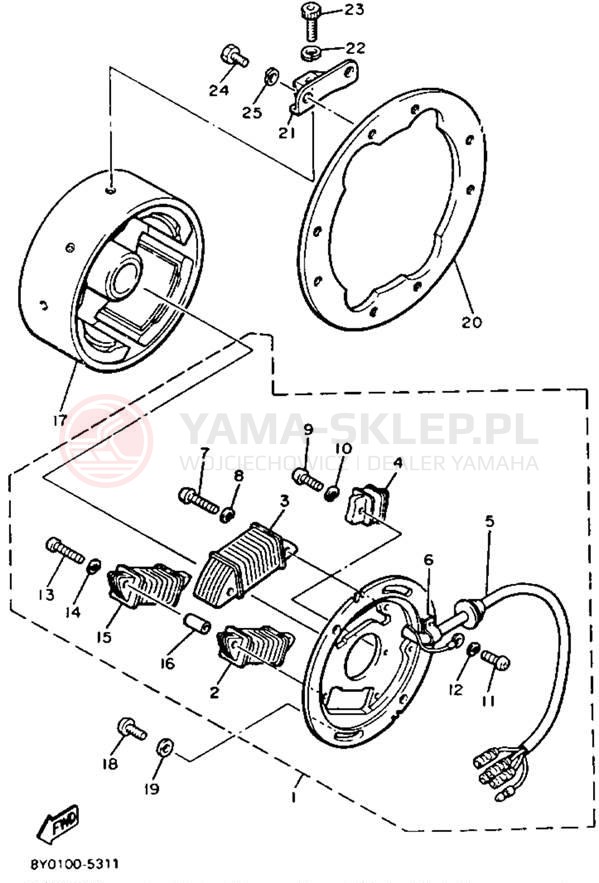 Schemat "prądnica" do Yamaha SRV SR540J
