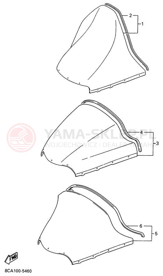 Schemat "BODY RIG" do Yamaha VMAX 500 DX VX500DXW