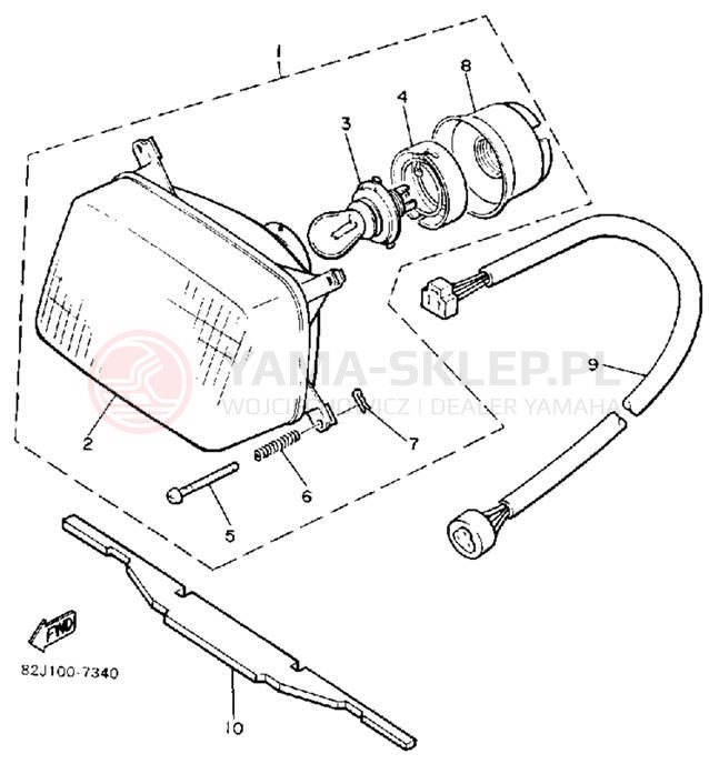 Schemat "Lampa przód" do Yamaha EXCEL III EC340L