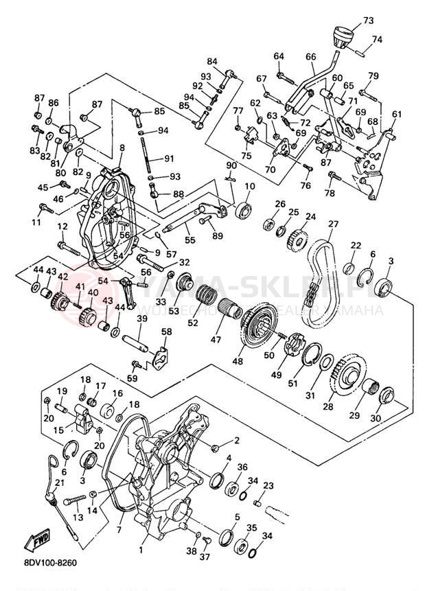 Schemat "Układ napędowy" do Yamaha VENTURE 500 VT500B/VT600B