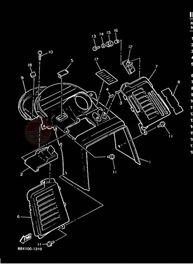 Schemat "INSTRUMENT PANEL" do Yamaha PHAZER II PZ480R
