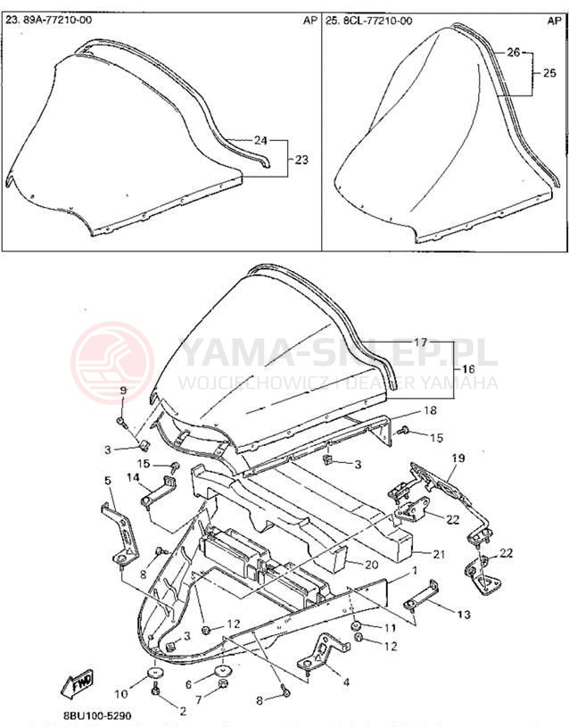 Schemat "Szyba" do Yamaha VMAX-4 800 VX800V