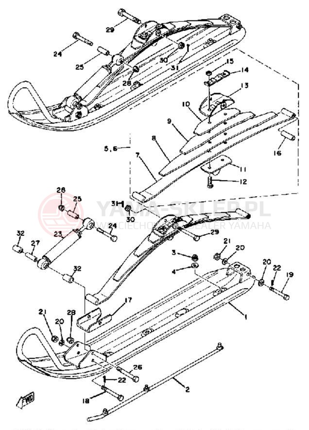 Schemat "płozy" do Yamaha SRX440B